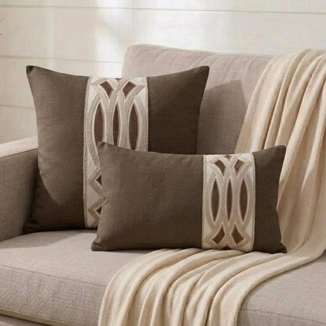 Cocoa Grace Lumbar Cushion Cover