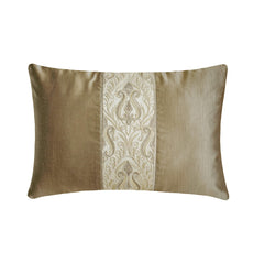 Taupe Satin Lumbar Cushion Cover - Taupe Baroque Heirloom