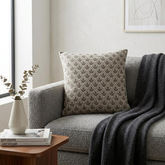 Gray Linen Lumbar Cushion Cover - Terra Lattice Lumbar
