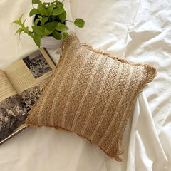 Golden Fiber Throw Pillow Cover