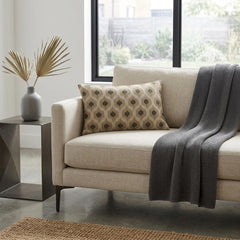 Beige Linen Lumbar Cushion Cover - Zoraya Beige Lumbar