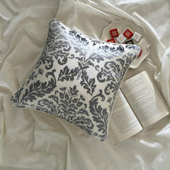 Paloma Grey Damask - Paloma Gray Burnout Velvet Decorative Euro Sham