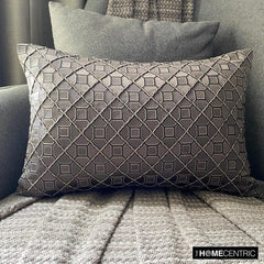 Interface - Brown Jacquard Lumbar Pillow Cover