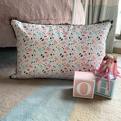 Terrazo Fun White Lumbar Pillow Cover