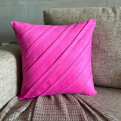 Contemporary Fuchsia - Fuchsia Pink Faux Suede Throw Cushion Cover