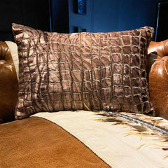 Roar & Ripple - Brown Velvet Lumbar Cushion Cover