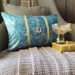 Solar Quartz Teal - Teal Blue Suede Lumbar Pillow Cover