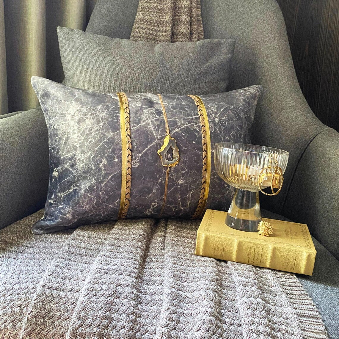 Solar Quartz Grey Lumbar Pillow Cover