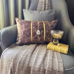 Solar Quartz Brown Lumbar Pillow Cover