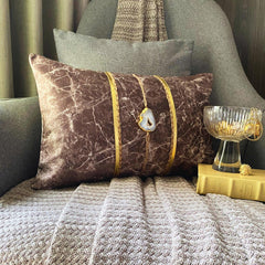 Solar Quartz Brown Lumbar Pillow Cover