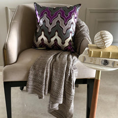 Purple Lava - Purple Faux Leather Decorative Euro Sham