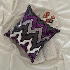 Purple Lava - Purple Faux Leather Decorative Euro Sham