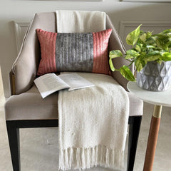 Peach Path Lumbar Pillow Cover