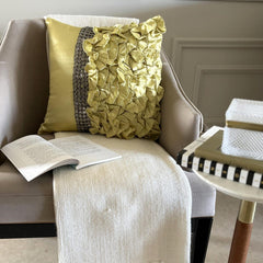 Diamonds And Ruffles - Green Satin Decorative Euro Sham