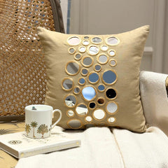Reflectors - Beige Cotton Canvas Decorative Euro Sham