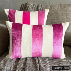 Swathe Pink - Pink Velvet Lumbar Pillow Cover