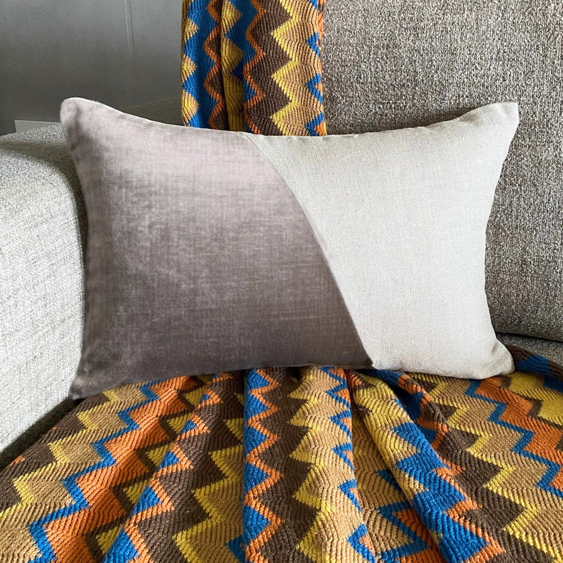 Velutinous Taupe Lumbar Pillow Cover