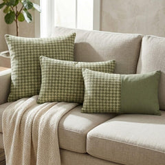 Sage Houndstooth Lumbatr Lumbar Cushion Cover