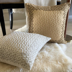 Mosaic Mood Beige - Beige Jacquard Throw Cushion Cover