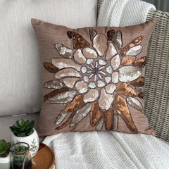 Spark Attraction - Peach Art Silk Decorative Euro Sham