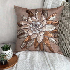 Spark Attraction - Peach Art Silk Decorative Euro Sham