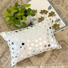 Anayna White - White Silk Lumbar Cushion Cover