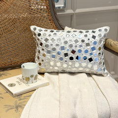 Anayna White - White Silk Lumbar Cushion Cover