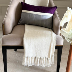 Plush Purple Silk - Purple Silk Lumbar Pillow Cover