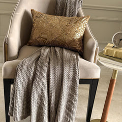 All Eyes On Gold - Art Silk Gold Decorative Lumbar Cushion  Cover