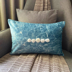 Quartz Center Teal - Teal Blue Suede Lumbar Pillow Cover