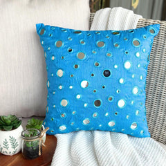 Blue Mirror Pillow Cover