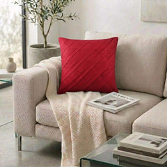 Contemporary Red - Red Faux Suede Throw Pillow Cover