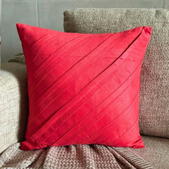 Contemporary Red - Red Faux Suede Throw Pillow Cover