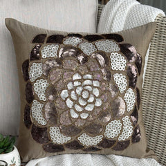 Brown Wildflower Floral Decorative Euro Sham