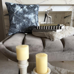 Grey Floral Robe Ribbon Throw Pillow Cover