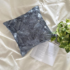 Grey Floral Robe Embroidery Throw Pillow Cover