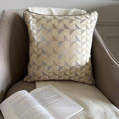 Beige Moire Effects - Beige Silk Decorative Euro Sham