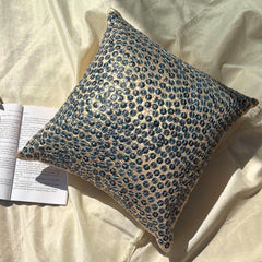 Nautical Centric - Navy Blue Art Silk Throw Pillow Cover