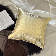 Lux Gold - Gold Faux Leather Lumbar Pillow Cover