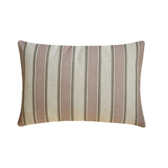 Pink Linen Lumbar Cushion Cover - Pink Terra Stripes