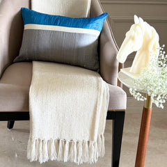 Plush Royal Blue Silk - Royal Blue Silk Lumbar Pillow Cover