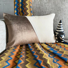 Velutinous Brown Lumbar Pillow Cover