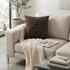 Contemporary Chocolate Brown - Chcolate Brown Faux Suede Decorative Euro Sham