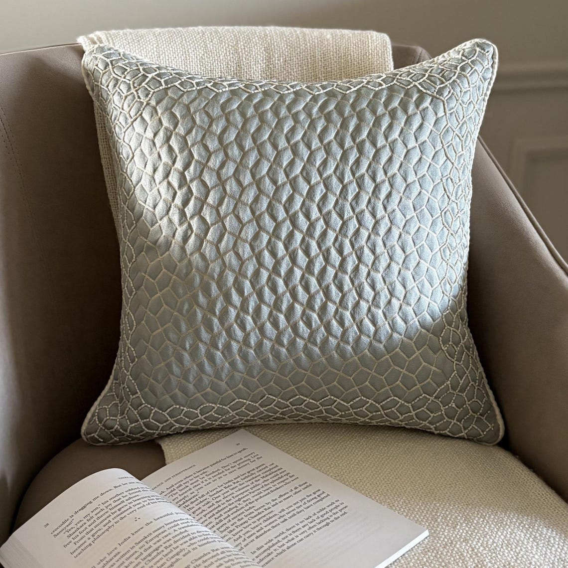 Mosaic Mood Blue Decorative Euro Sham
