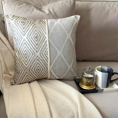 Allotrope - Grey & Ivory Silk Decorative Euro Sham