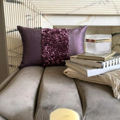 Plum Love - Art Silk Plum Decorative Lumbar Pillow Cover