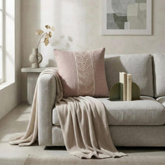 Pink Linen Lumbar Cushion Cover - Blush Keepsake