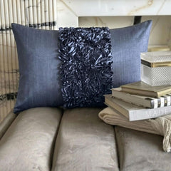 Blue Love - Art Silk Blue Decorative Lumbar Pillow Cover