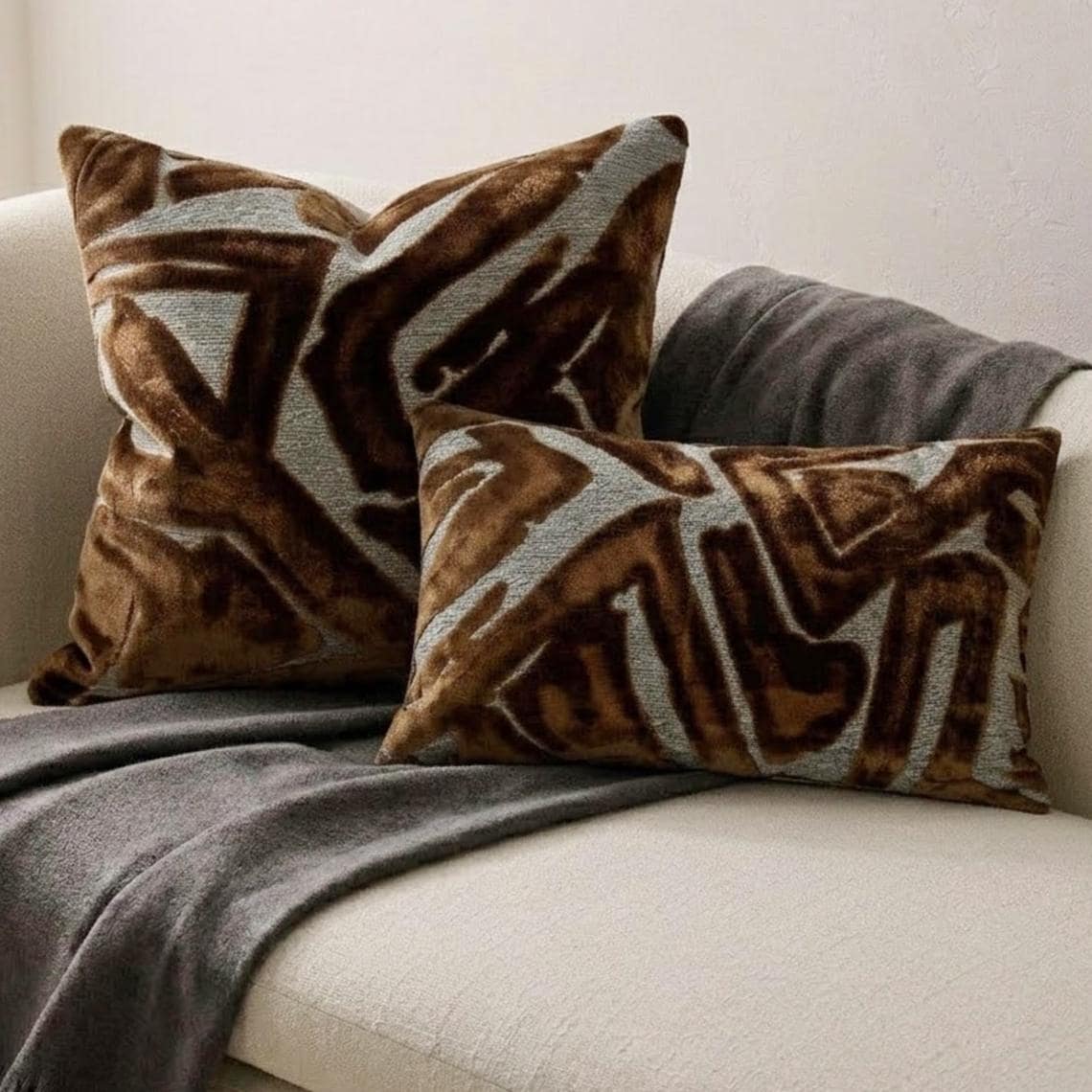 Copper Strokes Lumbar Cushion Cover