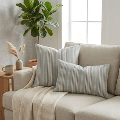 Blue Haven Stripes Lumbar Cushion Cover